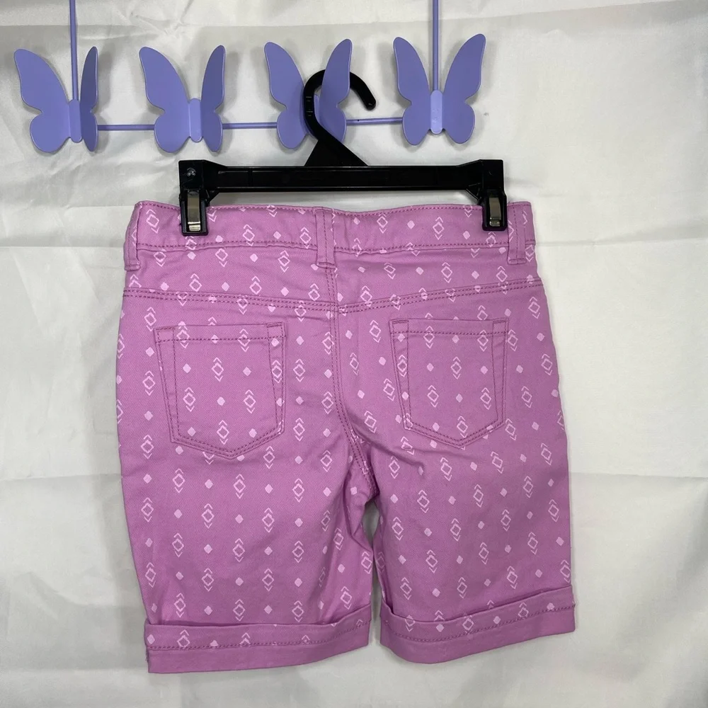 NEW Gymboree girl’s purple print Bermuda shorts adjustable‎ waist knee length 6